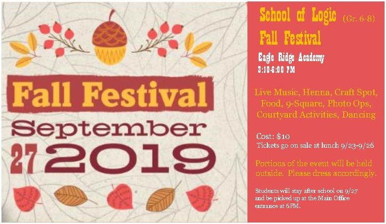 Fall Festival on Sept. 27 from 3:10-6:00 pm